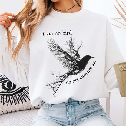 I am no Bird Jane Eyre Charlotte Brontë Bookish Sweatshirt White / S Sweatshirt The Mystic Eden Bookish Book Lovers