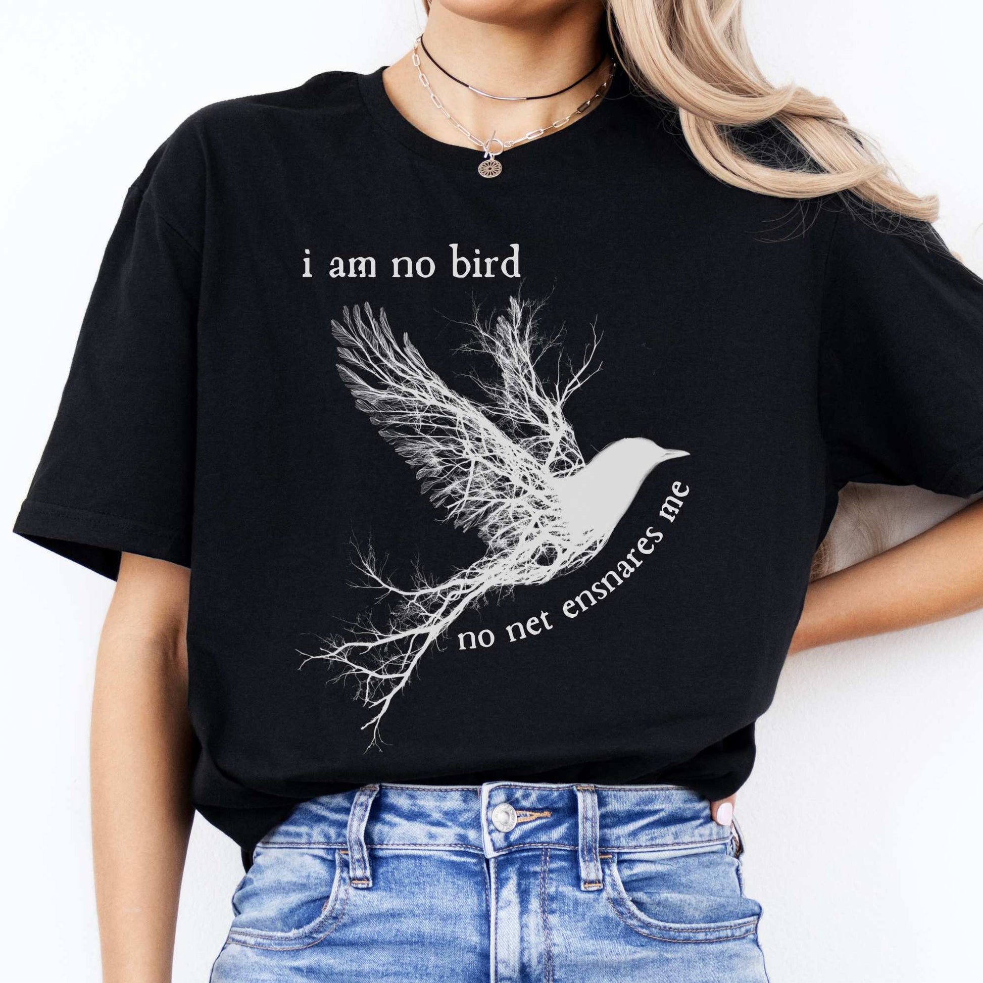 I am no bird Jane Eyre Charlotte Brontë Shirt Black / S T-Shirt The Mystic Eden Bookish Book Lovers