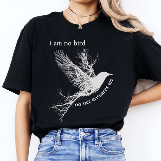 I am no bird Jane Eyre Charlotte Brontë Shirt Black / S T-Shirt The Mystic Eden Bookish Book Lovers