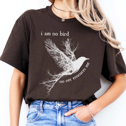 I am no bird Jane Eyre Charlotte Brontë Shirt Dark Chocolate / S T-Shirt The Mystic Eden Bookish Book Lovers