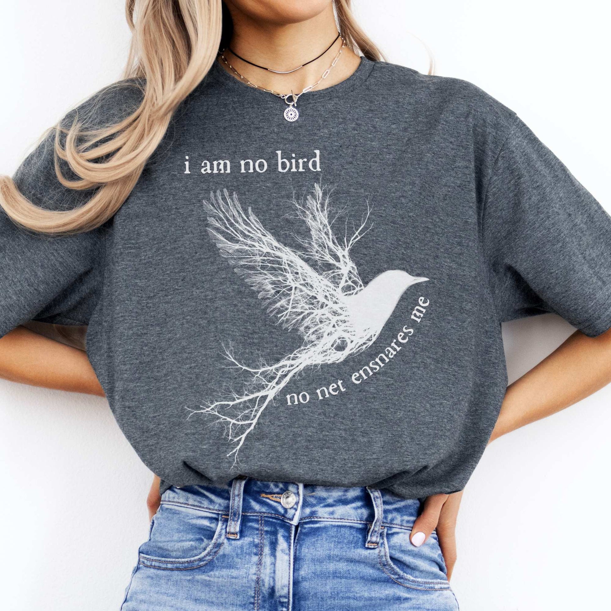 I am no bird Jane Eyre Charlotte Brontë Shirt Dark Heather / S T-Shirt The Mystic Eden Bookish Book Lovers