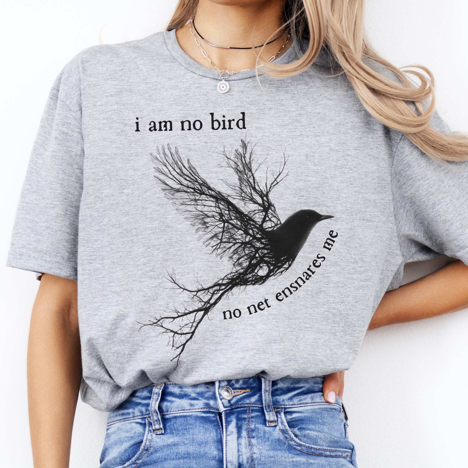 I am no bird Jane Eyre Charlotte Brontë Shirt Sport Grey / S T-Shirt The Mystic Eden Bookish Book Lovers