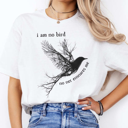 I am no bird Jane Eyre Charlotte Brontë Shirt White / S T-Shirt The Mystic Eden Bookish Book Lovers