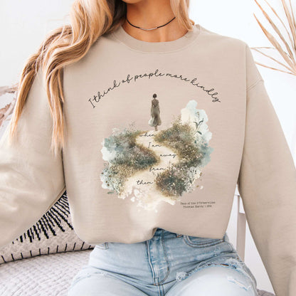I Think Of People More KindlyWhen I am Away From Them Tess of the D’Urbervilles Sweatshirt Sand / S Sweatshirt The Mystic Eden Bookish Book Lovers