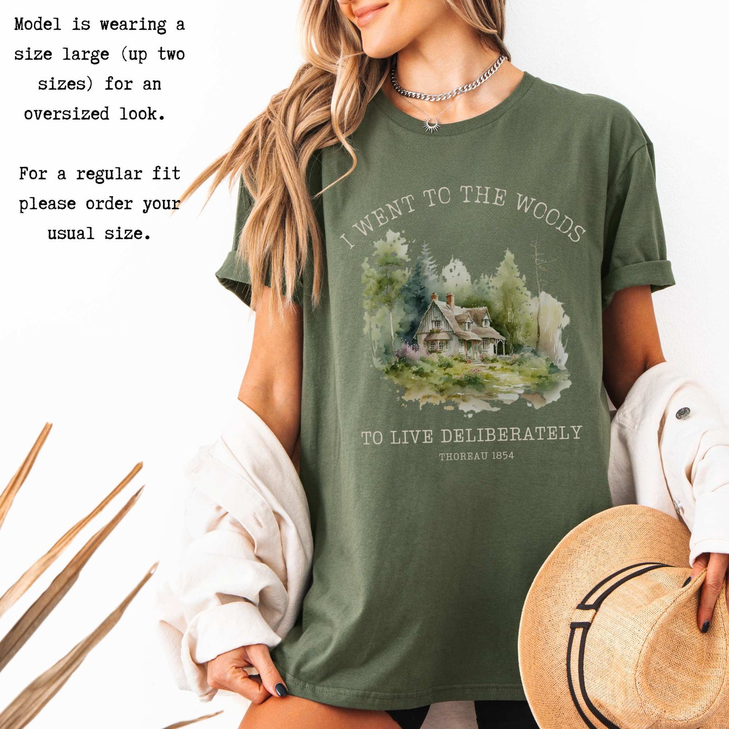 I Went To The Woods To Live Deliberately Henry Thoreau Tee T-Shirt The Mystic Eden Bookish Book Lovers