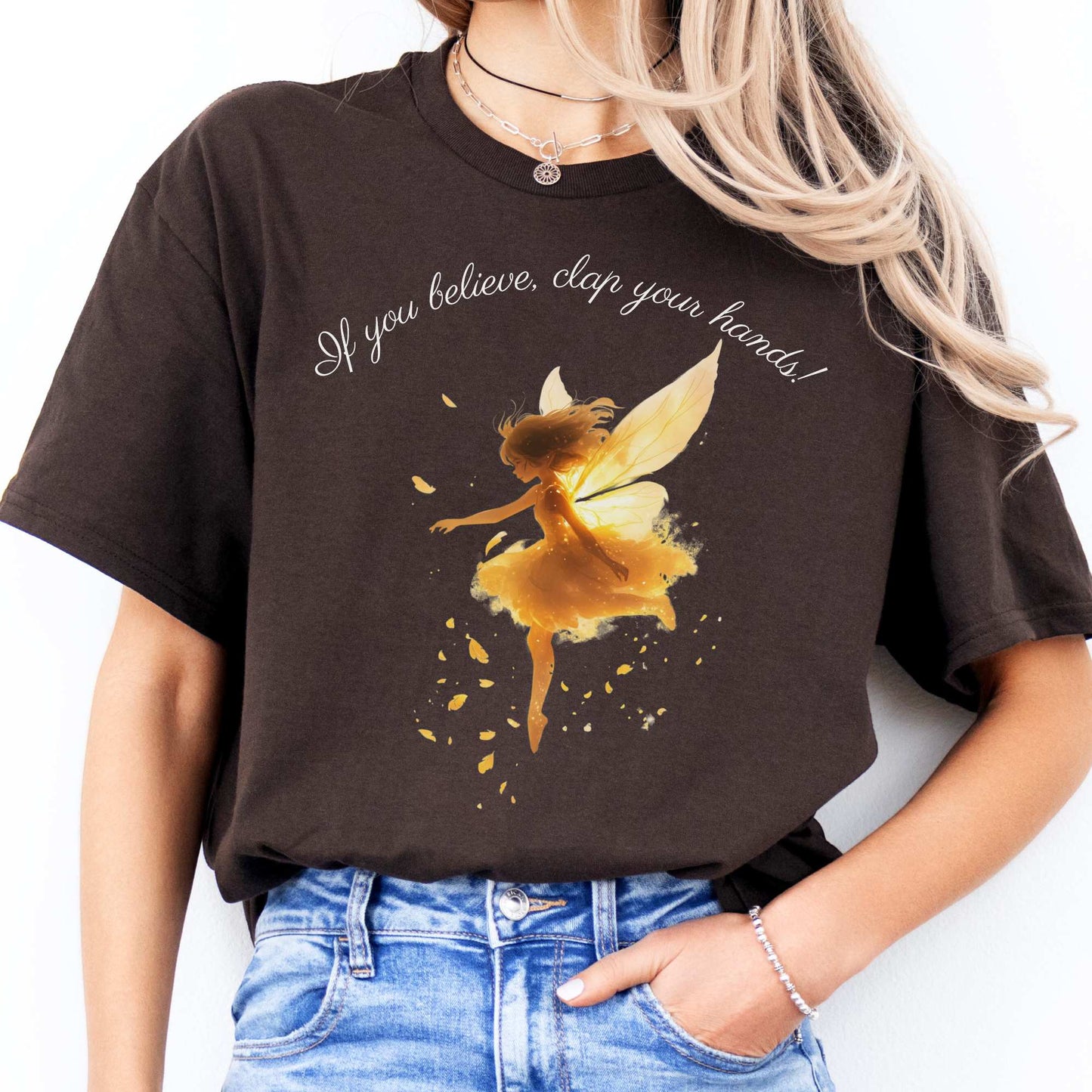 If You Believe Clap Your Hands Peter Pan Shirt - J M Barrie Dark Chocolate / S T-Shirt The Mystic Eden Bookish Book Lovers