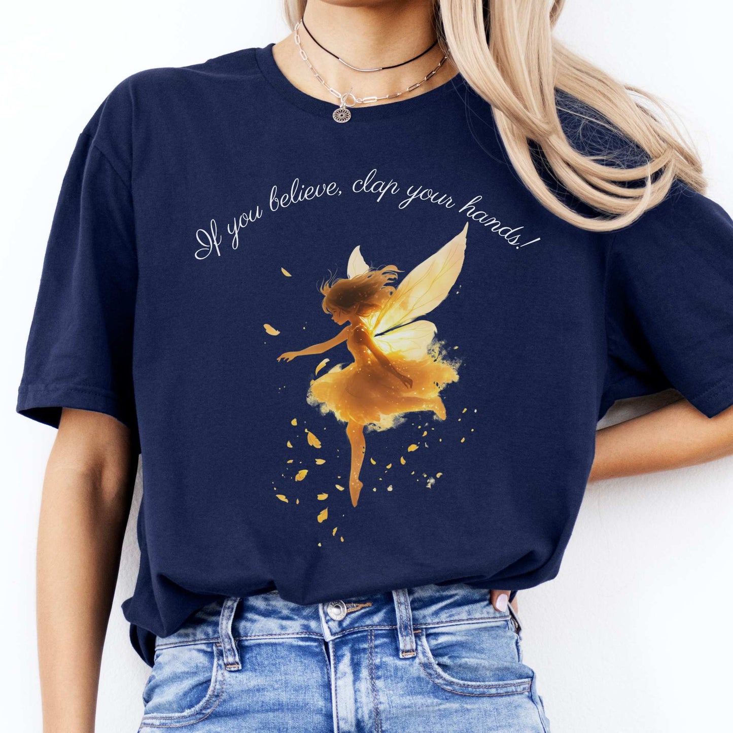 If You Believe Clap Your Hands Peter Pan Shirt - J M Barrie Navy / S T-Shirt The Mystic Eden Bookish Book Lovers