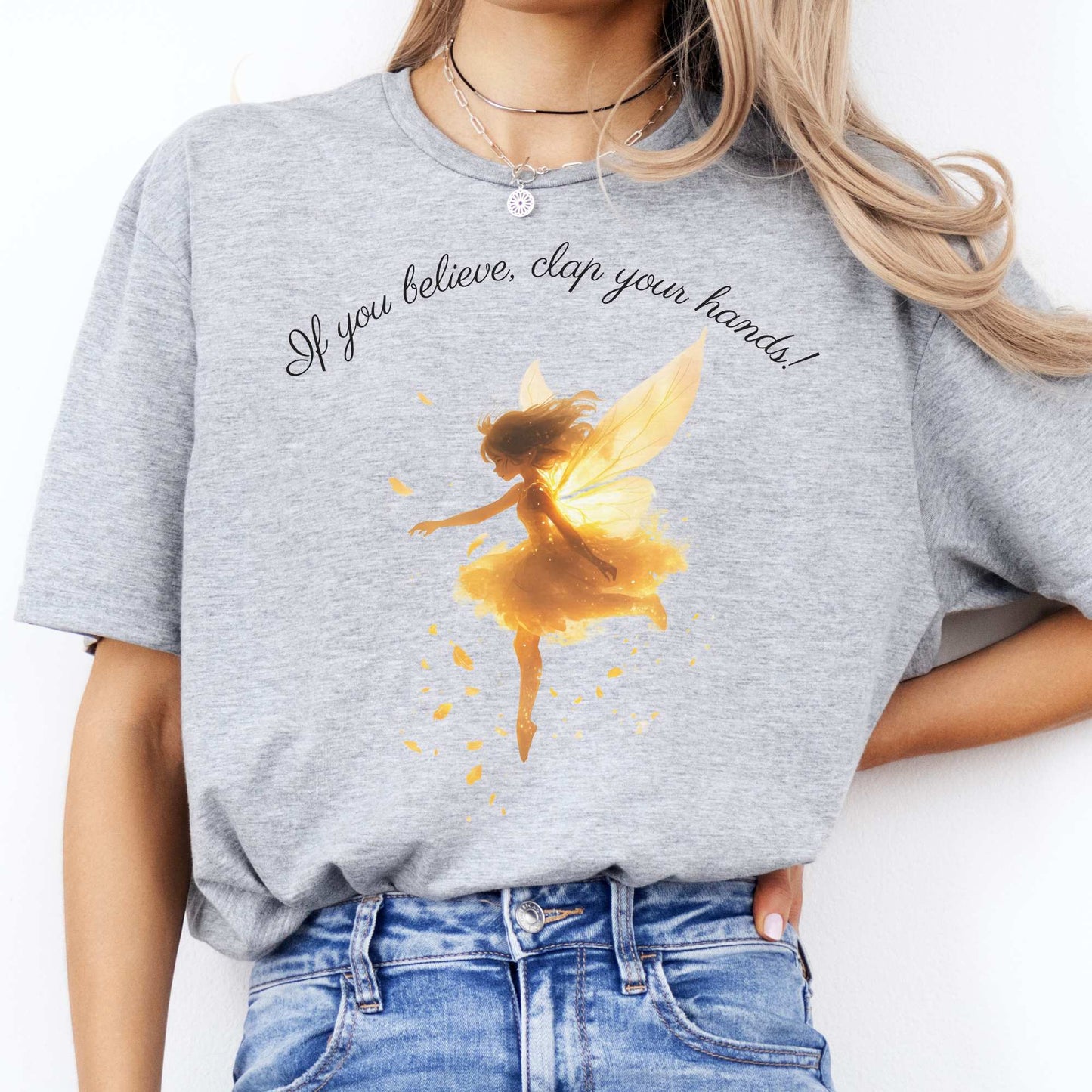 If You Believe Clap Your Hands Peter Pan Shirt - J M Barrie Sport Grey / S T-Shirt The Mystic Eden Bookish Book Lovers