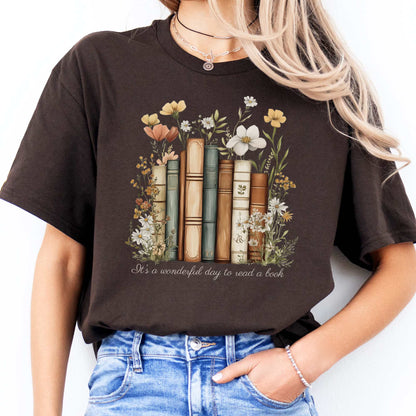 It's A Wonderful Day To Read A Book Shirt Dark Chocolate / S T-Shirt The Mystic Eden Bookish Book Lovers