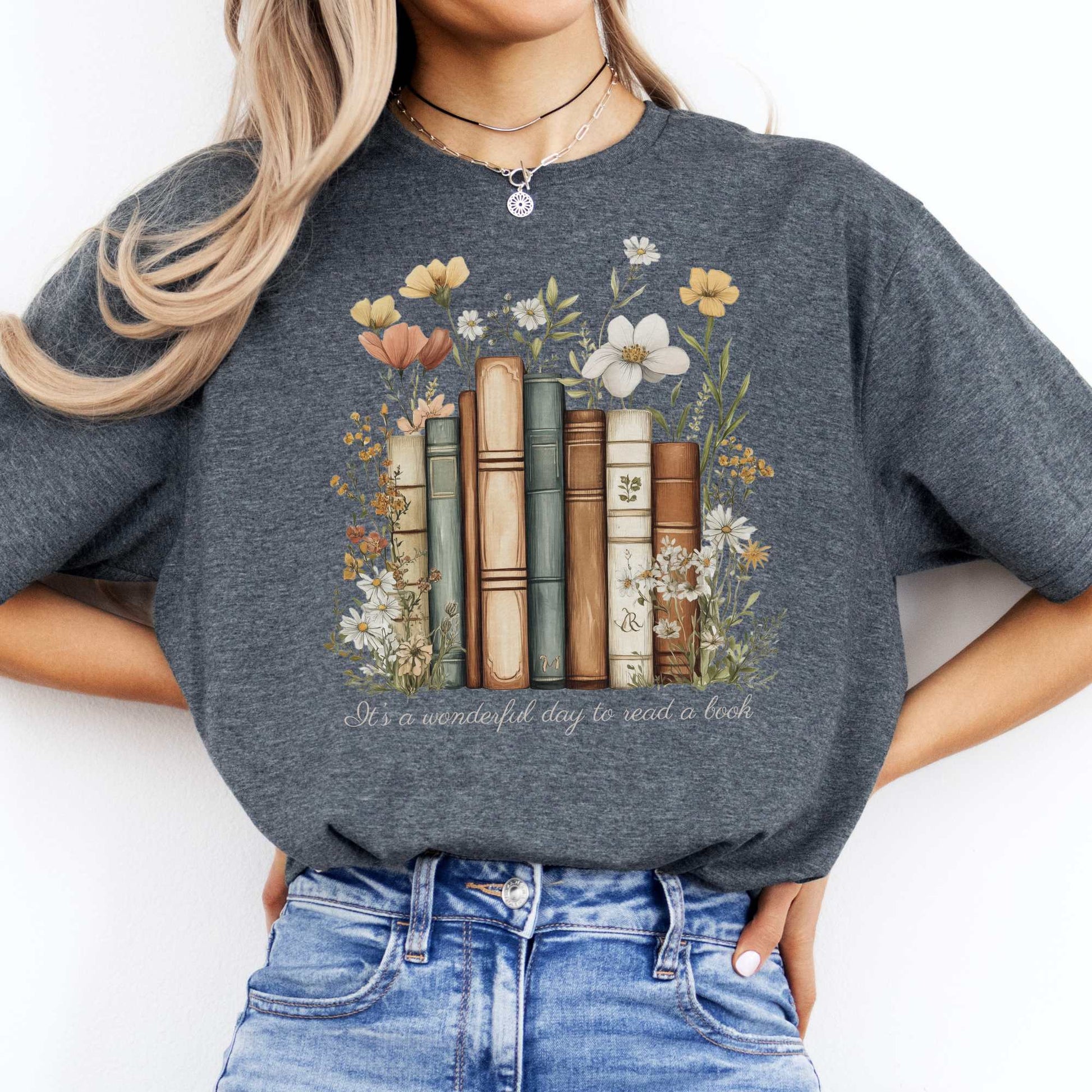 It's A Wonderful Day To Read A Book Shirt Dark Heather / S T-Shirt The Mystic Eden Bookish Book Lovers