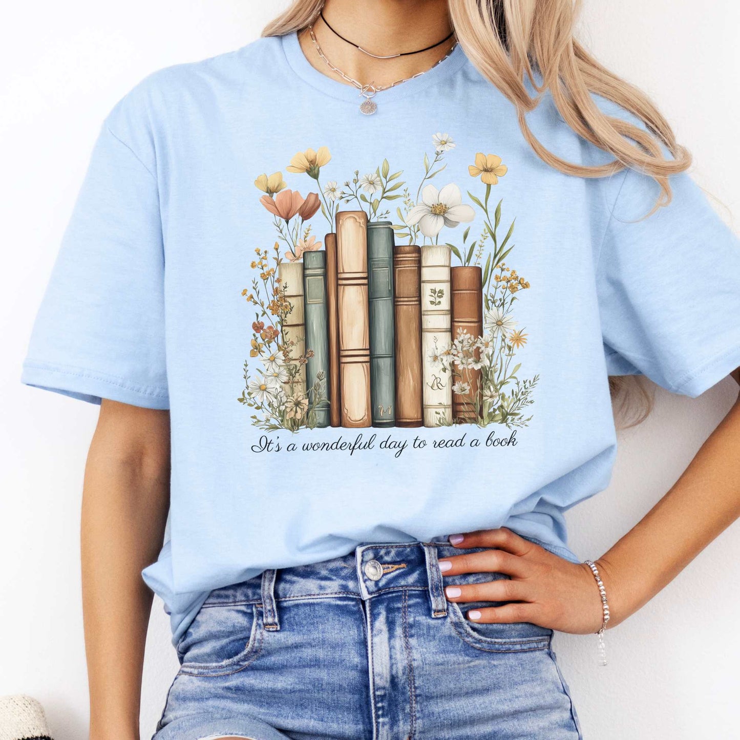It's A Wonderful Day To Read A Book Shirt Light Blue / S T-Shirt The Mystic Eden Bookish Book Lovers