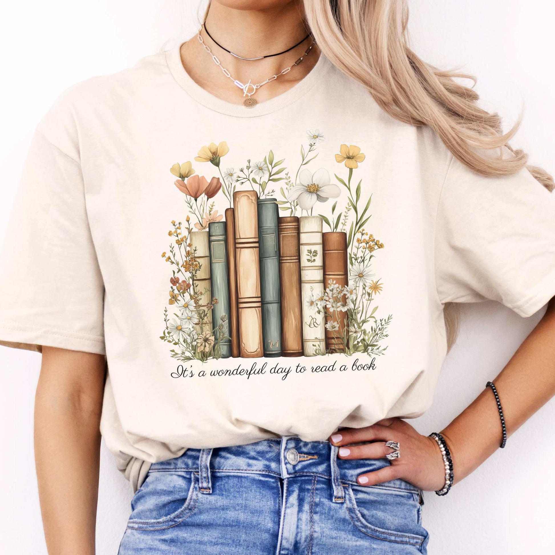 It's A Wonderful Day To Read A Book Shirt Natural / S T-Shirt The Mystic Eden Bookish Book Lovers