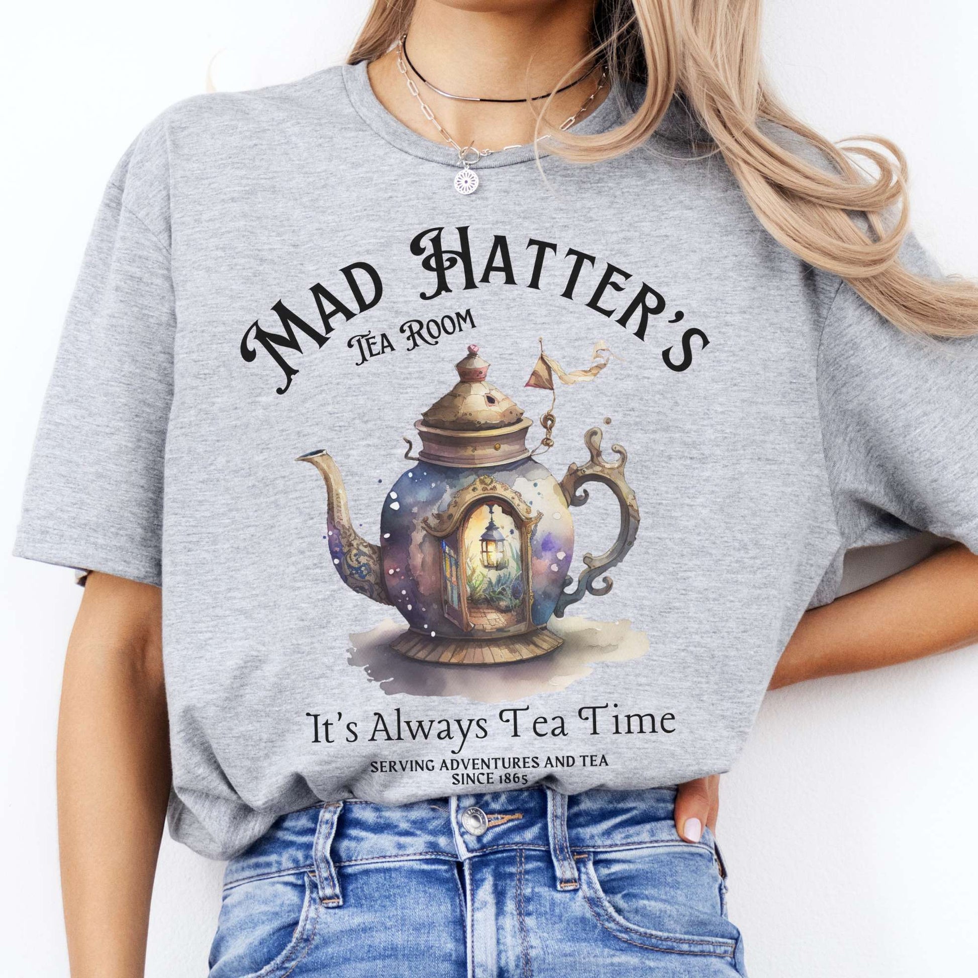 It's Alway's Tea Time Mad Hatter's Tea Room Shirt Sport Grey / S T-Shirt The Mystic Eden Bookish Book Lovers