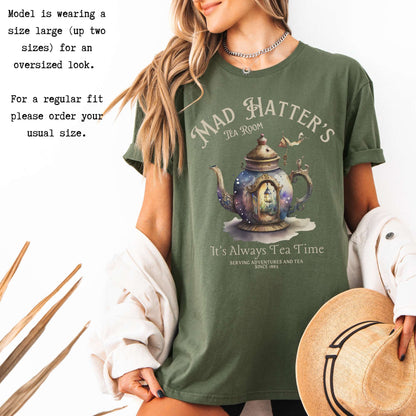It's Alway's Tea Time Mad Hatter's Tea Room Shirt T-Shirt The Mystic Eden Bookish Book Lovers