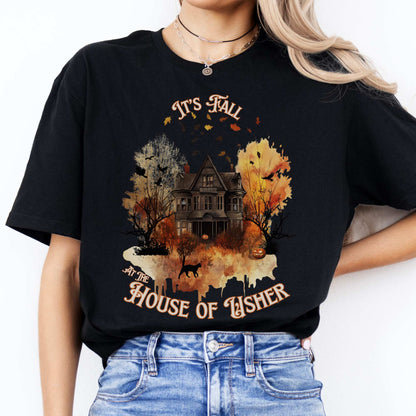 It's Fall at the House of Usher - Edgar Allan Poe Fall Shirt Black / S T-Shirt The Mystic Eden Bookish Book Lovers