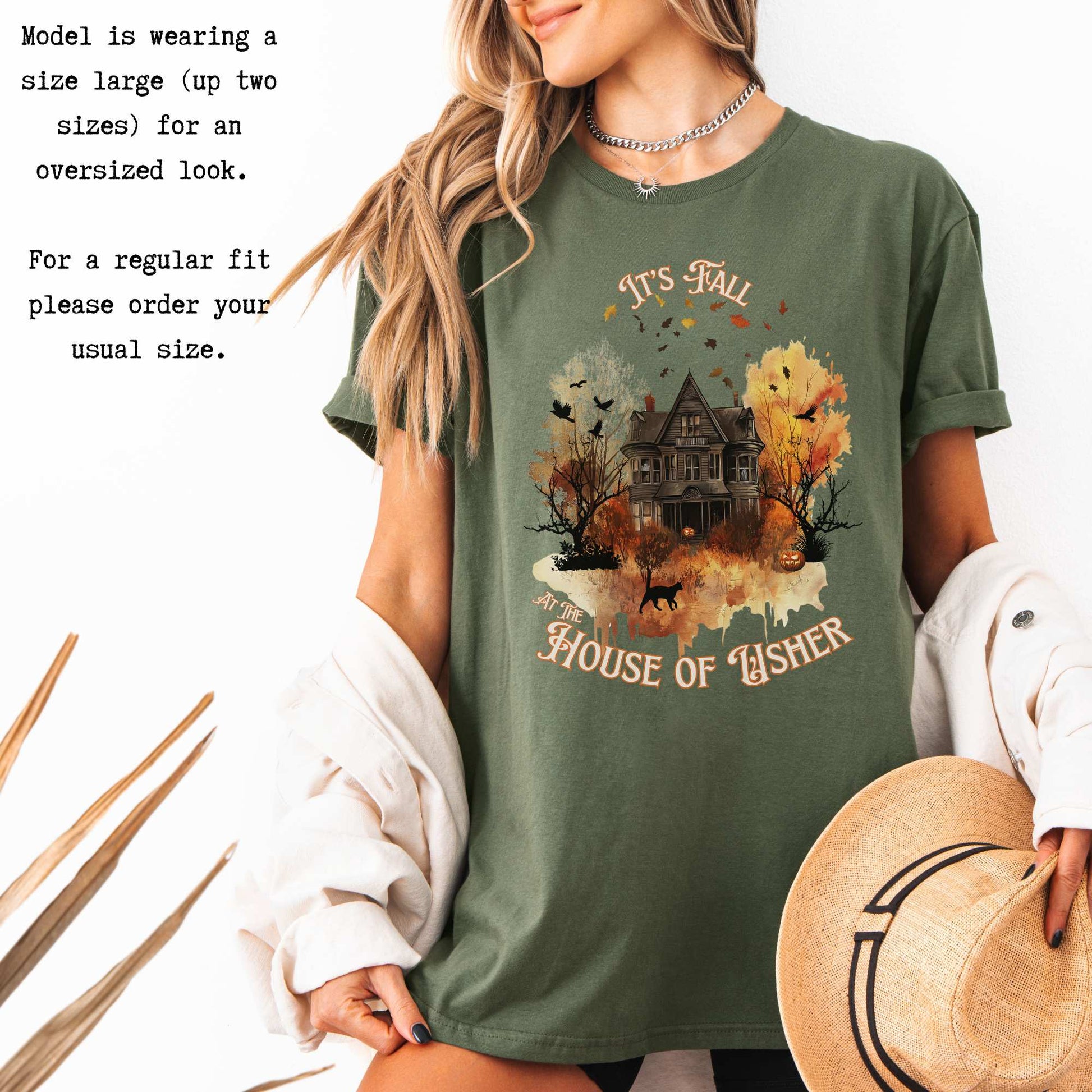 It's Fall at the House of Usher - Edgar Allan Poe Fall Shirt T-Shirt The Mystic Eden Bookish Book Lovers