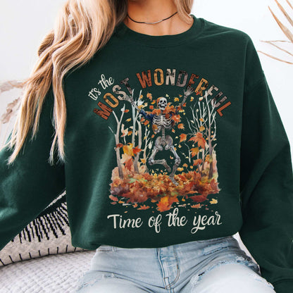 It's The Most Wonderful Time Of The Year - Fall Halloween Sweatshirt Forest Green / S Sweatshirt The Mystic Eden Bookish Book Lovers