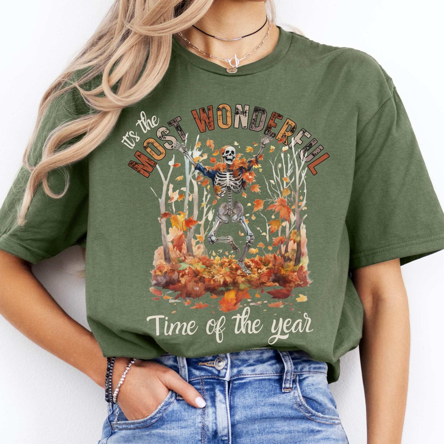 It's The Most Wonderful Time of The Year Halloween Fall Shirt Military Green / S T-Shirt The Mystic Eden Bookish Book Lovers
