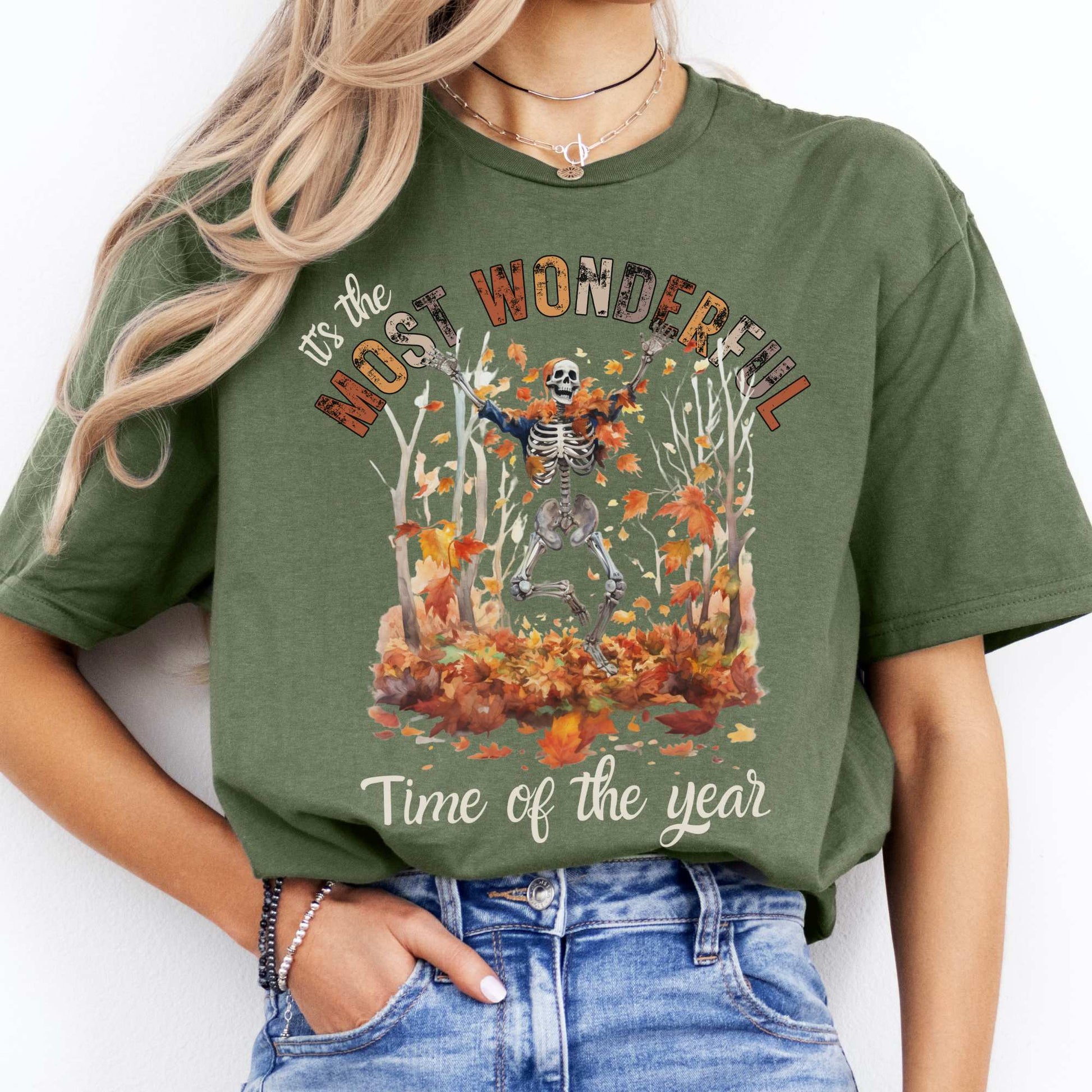 It's The Most Wonderful Time of The Year Halloween Fall Shirt Military Green / S T-Shirt The Mystic Eden Bookish Book Lovers