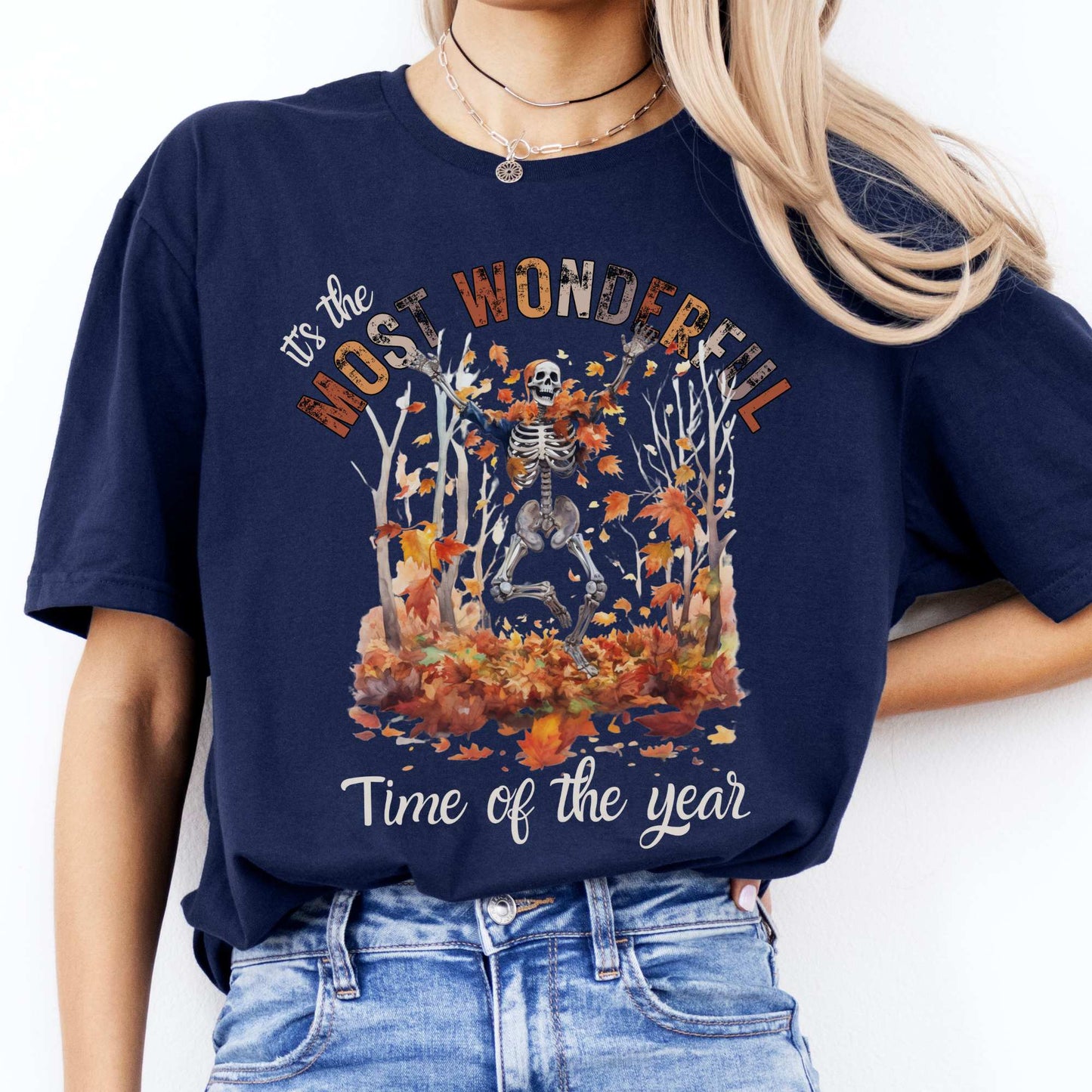 It's The Most Wonderful Time of The Year Halloween Fall Shirt Navy / S T-Shirt The Mystic Eden Bookish Book Lovers