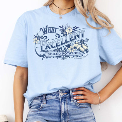 Jane Austen Shirt - What Excellent Boiled Potatoes - Pride and Prejudice Shirt Light Blue / S T-Shirt The Mystic Eden Bookish Book Lovers