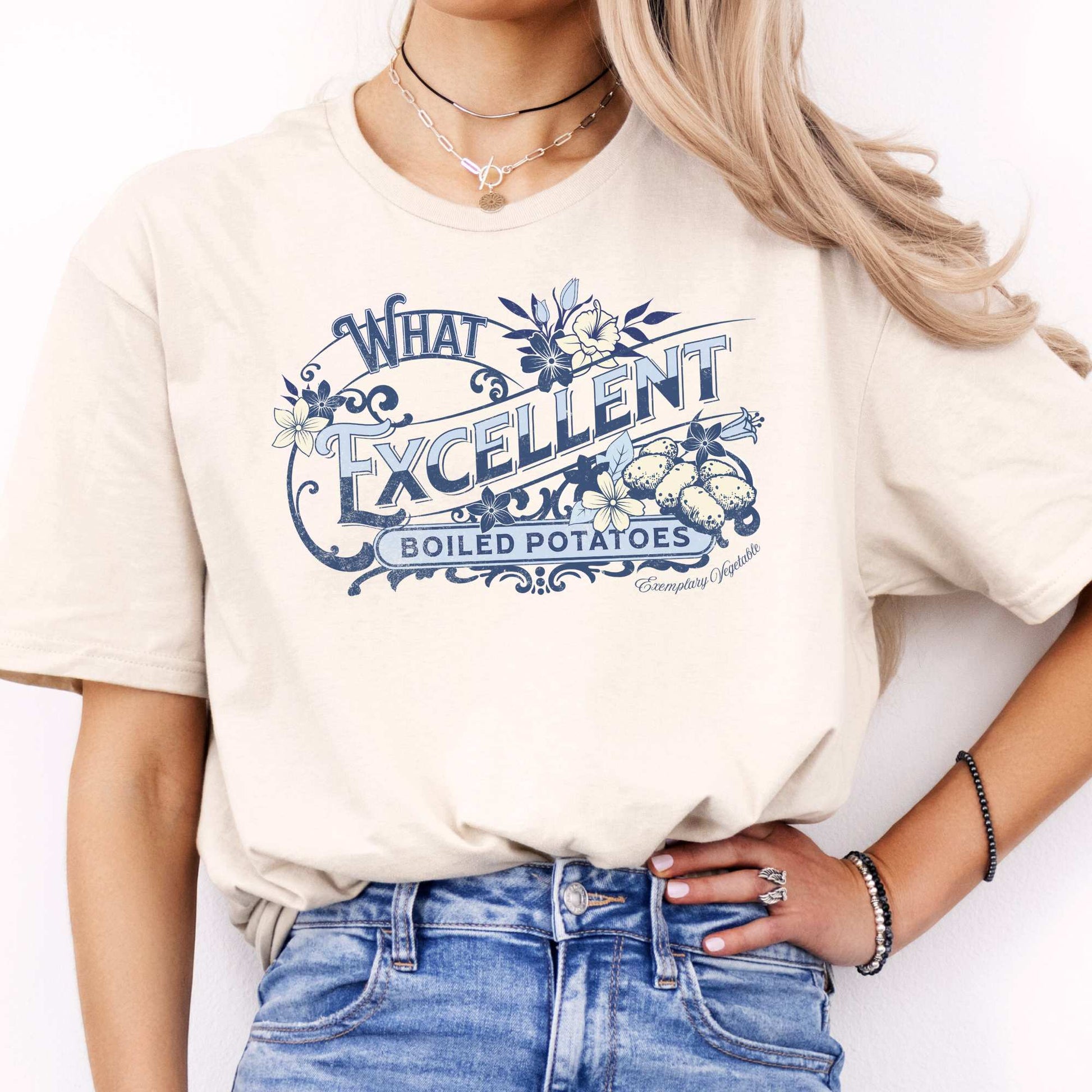 Jane Austen Shirt - What Excellent Boiled Potatoes - Pride and Prejudice Shirt Natural / S T-Shirt The Mystic Eden Bookish Book Lovers