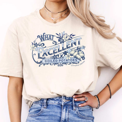 Jane Austen Shirt - What Excellent Boiled Potatoes - Pride and Prejudice Shirt Natural / S T-Shirt The Mystic Eden Bookish Book Lovers