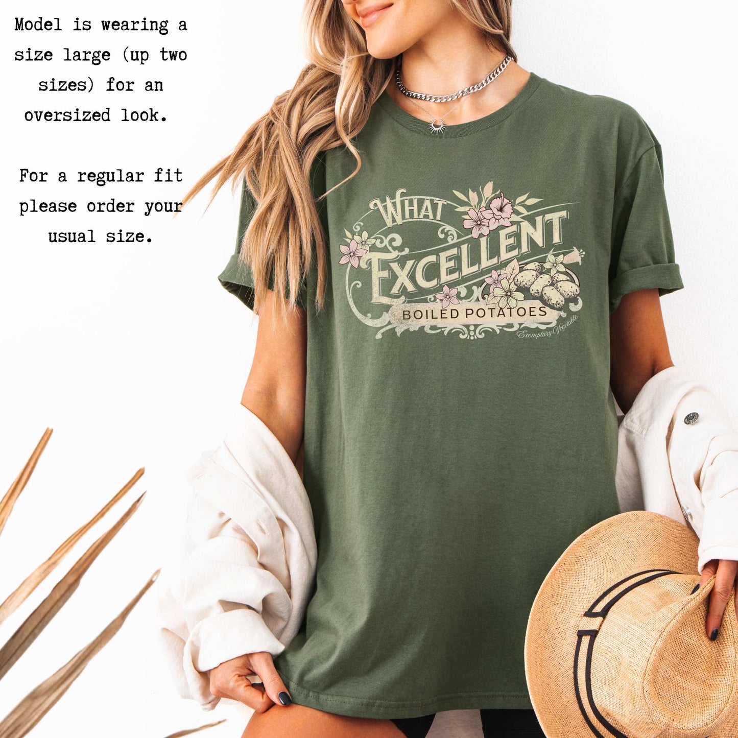 Jane Austen Shirt - What Excellent Boiled Potatoes - Pride and Prejudice Shirt T-Shirt The Mystic Eden Bookish Book Lovers