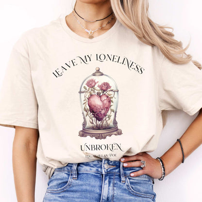 Leave My Loneliness Unbroken Edgar Allan Poe T-Shirt Natural / S T-Shirt The Mystic Eden Bookish Book Lovers