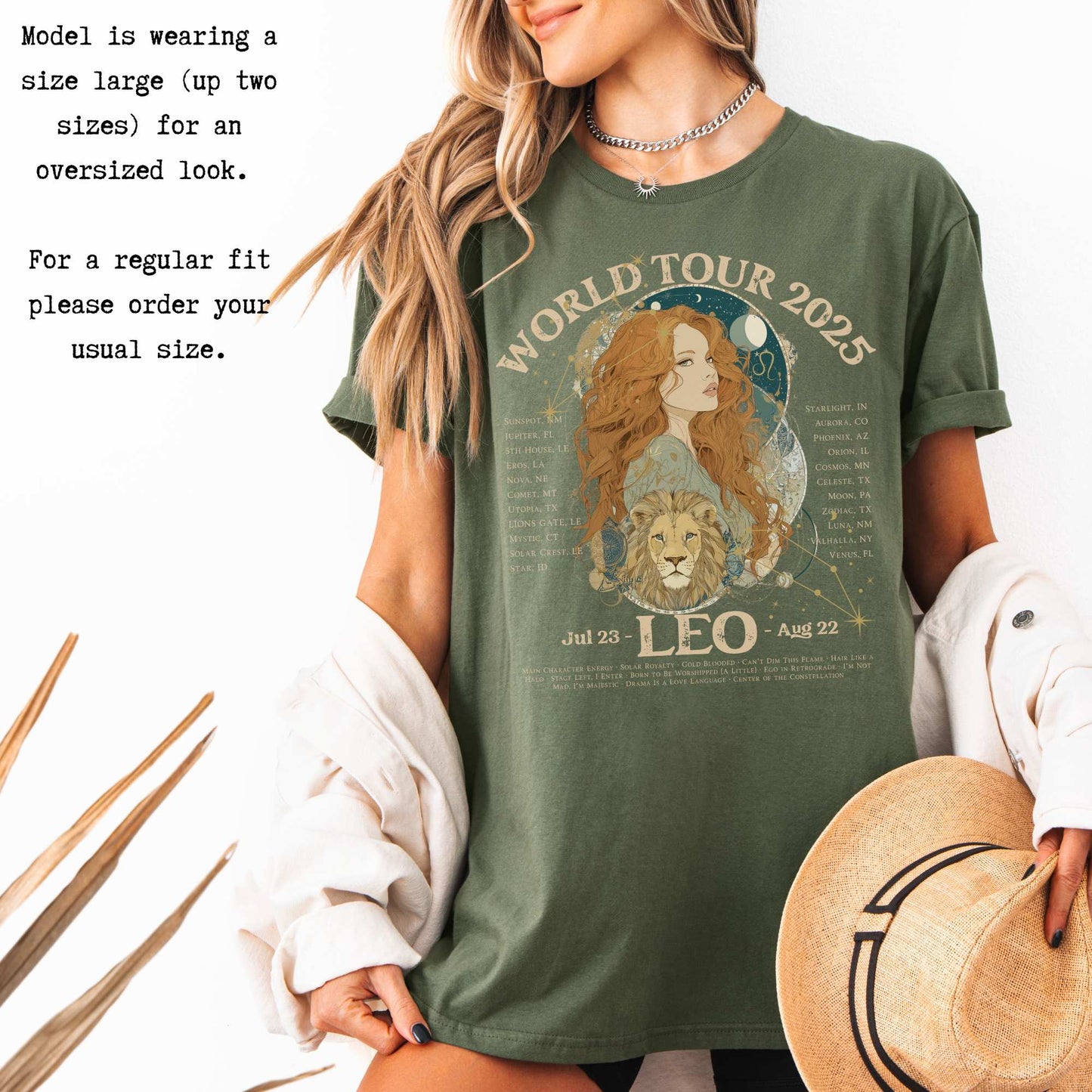 Leo Concert T-Shirt - Zodiac World Tour 2025 Shirt T-Shirt The Mystic Eden Bookish Book Lovers