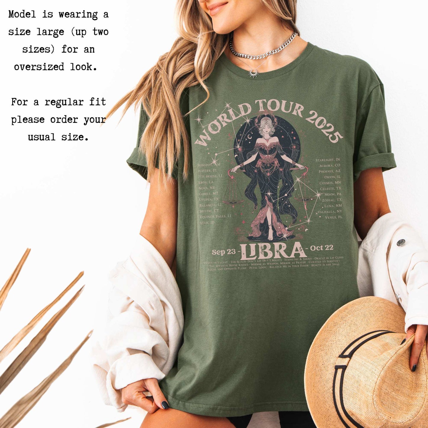 Libra Concert T-Shirt - Zodiac World Tour 2025 Shirt T-Shirt The Mystic Eden Bookish Book Lovers