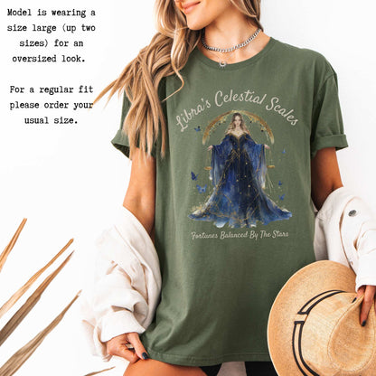 Libra's Celestial Scales Zodiac Shirt T-Shirt The Mystic Eden Bookish Book Lovers