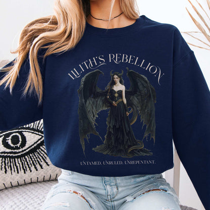Lilith's Rebellion Sweatshirt Navy / S Sweatshirt The Mystic Eden Bookish Book Lovers