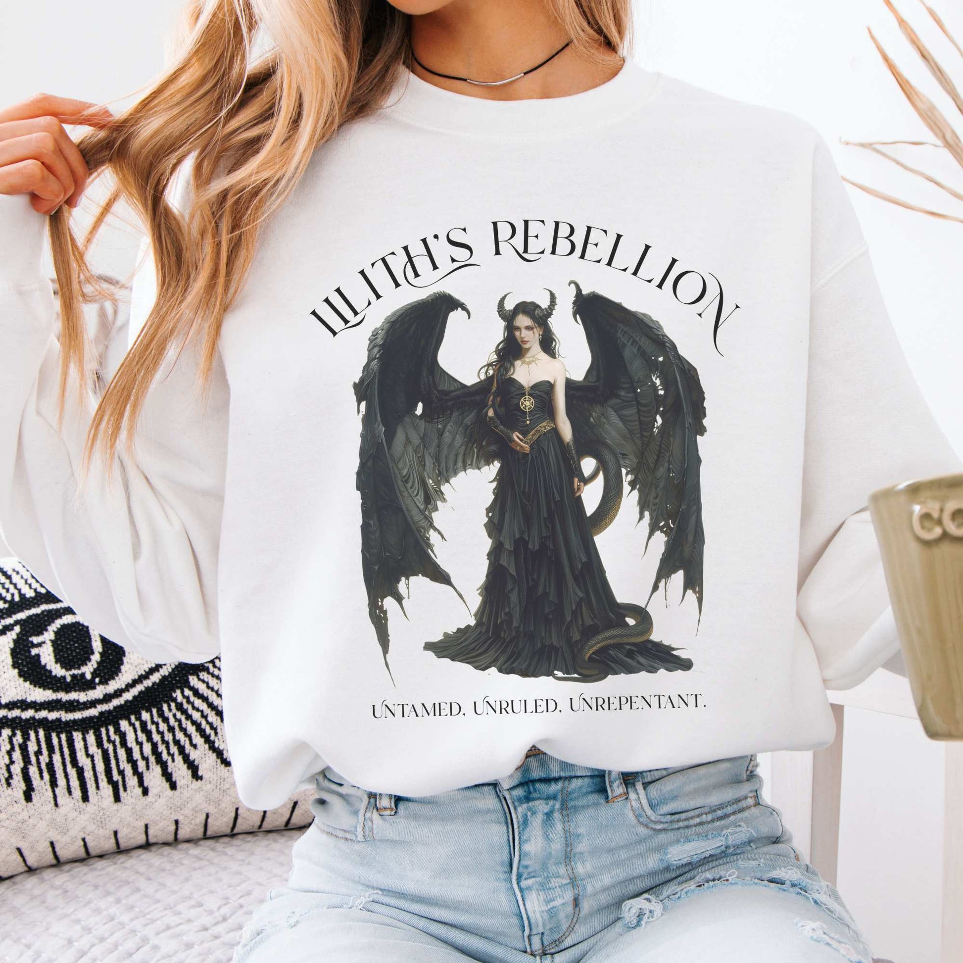 Lilith's Rebellion Sweatshirt White / S Sweatshirt The Mystic Eden Bookish Book Lovers