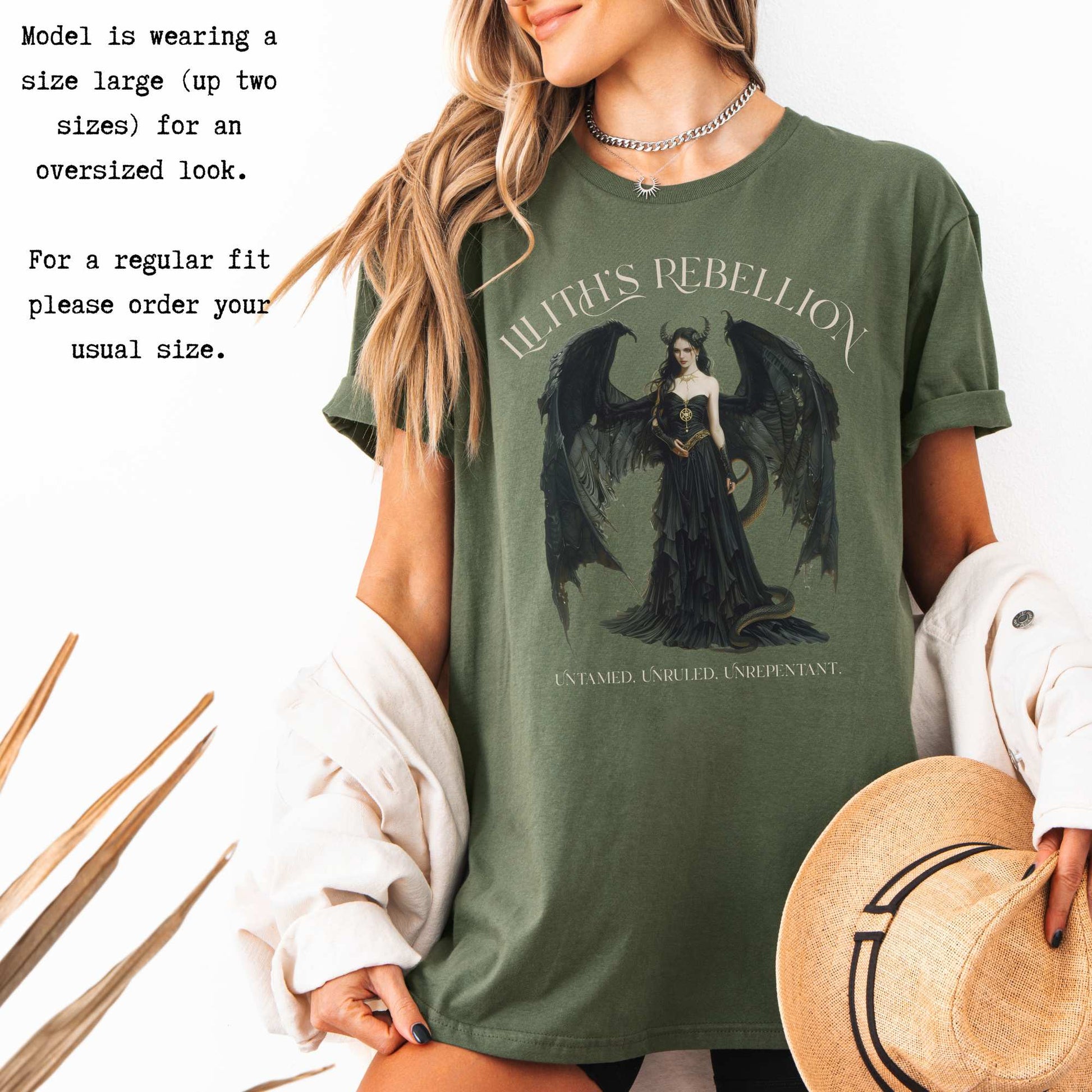 Lilith's Rebellion T-Shirt – Dark Divine Feminine Tee T-Shirt The Mystic Eden Bookish Book Lovers
