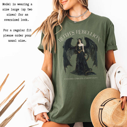 Lilith's Rebellion T-Shirt – Dark Divine Feminine Tee T-Shirt The Mystic Eden Bookish Book Lovers