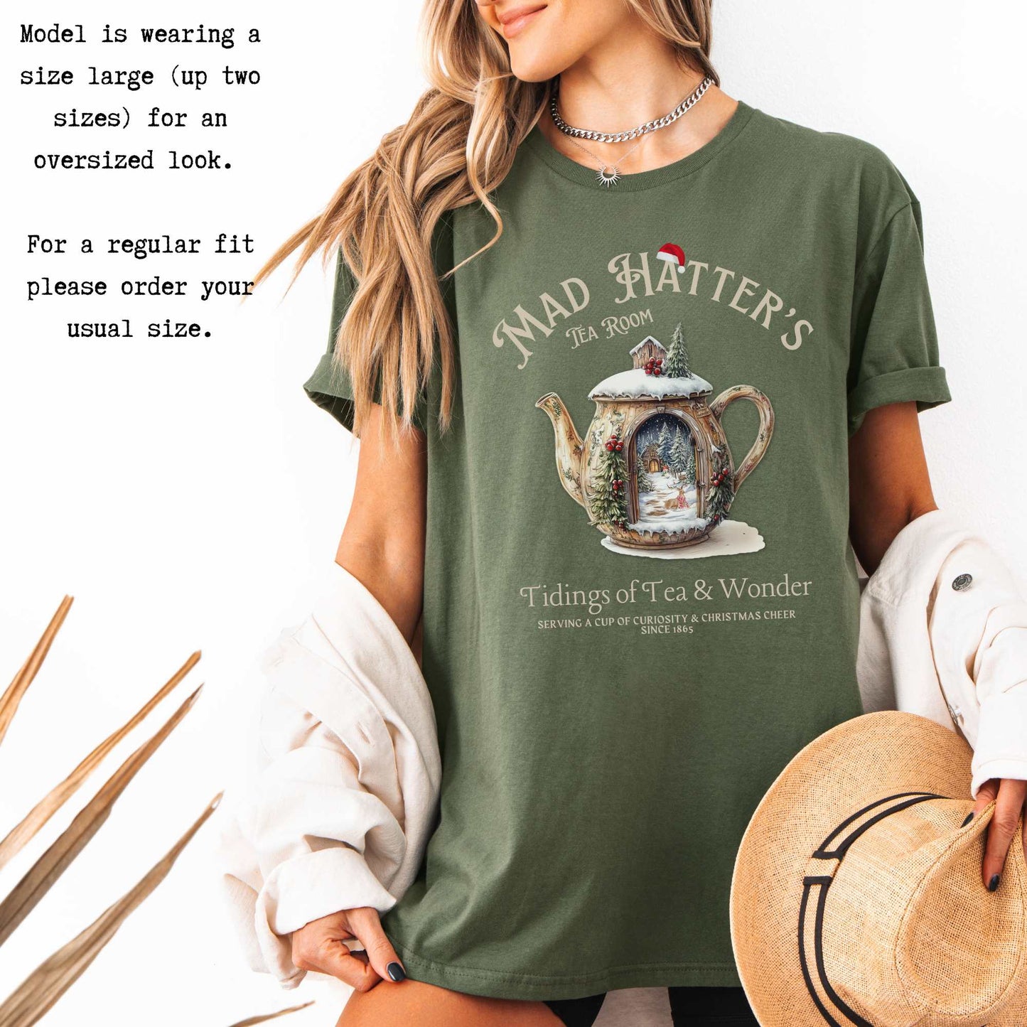Mad Hatter's Tea Room Christmas Edition Tee T-Shirt The Mystic Eden Bookish Book Lovers