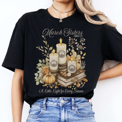 March Sisters Candle Co Little Women Shirt Black / S T-Shirt The Mystic Eden Bookish Book Lovers