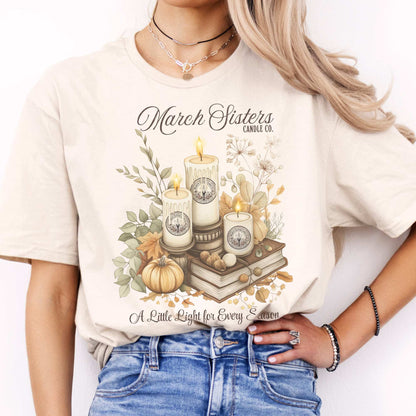 March Sisters Candle Co Little Women Shirt Natural / S T-Shirt The Mystic Eden Bookish Book Lovers