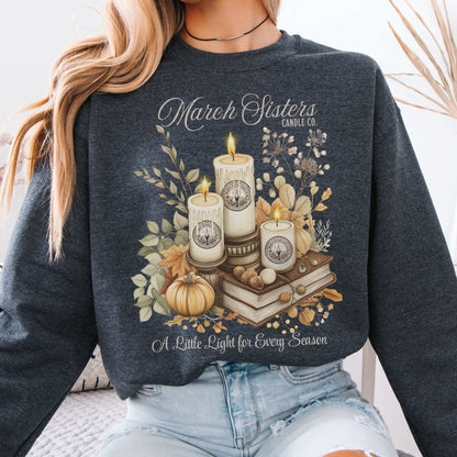 March Sisters Candle Co. Little Women Sweatshirt Dark Heather / S Sweatshirt The Mystic Eden Bookish Book Lovers
