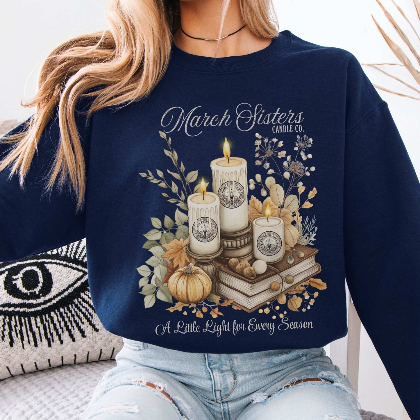 March Sisters Candle Co. Little Women Sweatshirt Navy / S Sweatshirt The Mystic Eden Bookish Book Lovers