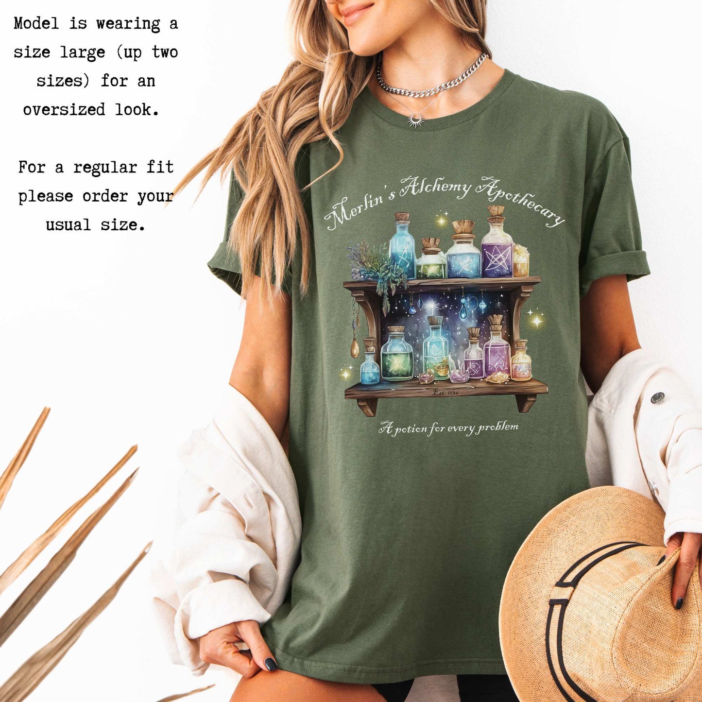 Merlin's Alchemy Apothecary Tee T-Shirt The Mystic Eden Bookish Book Lovers