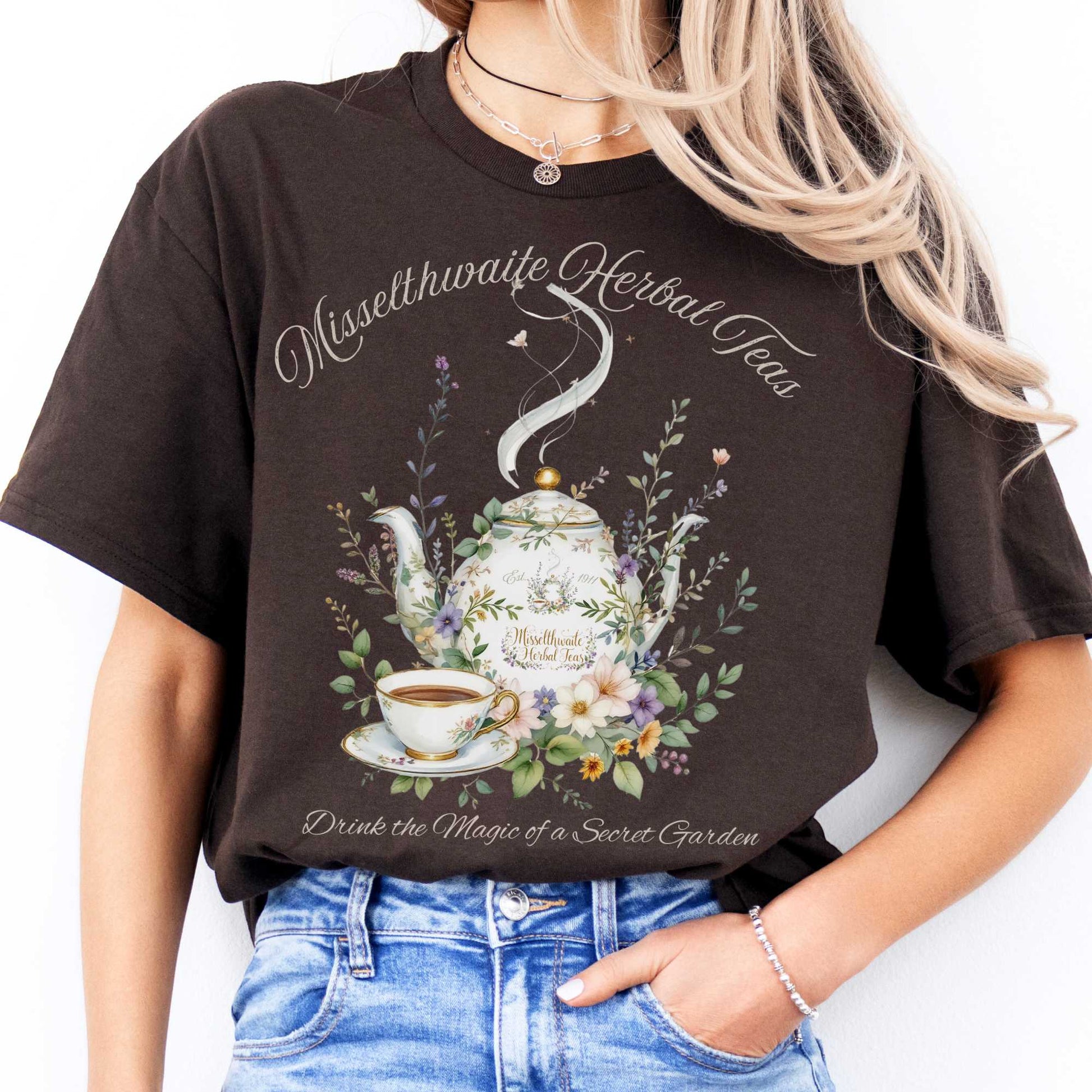 Misselthwaite Herbal Teas - The Secret Garden Tee Dark Chocolate / S T-Shirt The Mystic Eden Bookish Book Lovers