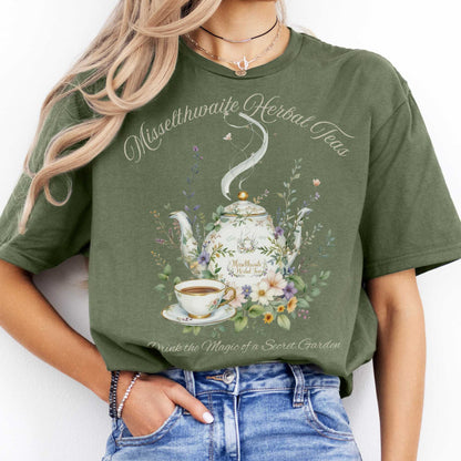 Misselthwaite Herbal Teas - The Secret Garden Tee Military Green / S T-Shirt The Mystic Eden Bookish Book Lovers