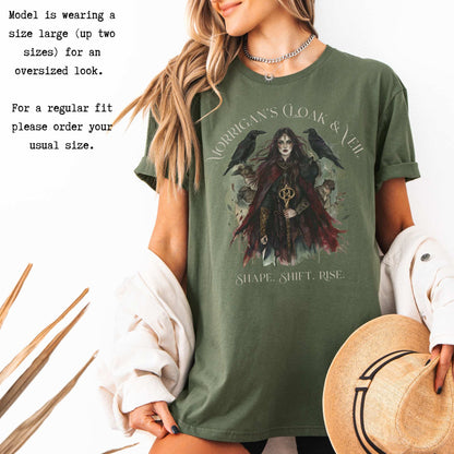 Morrigan's Cloak & Veil T-Shirt – Celtic Goddess Tee T-Shirt The Mystic Eden Bookish Book Lovers