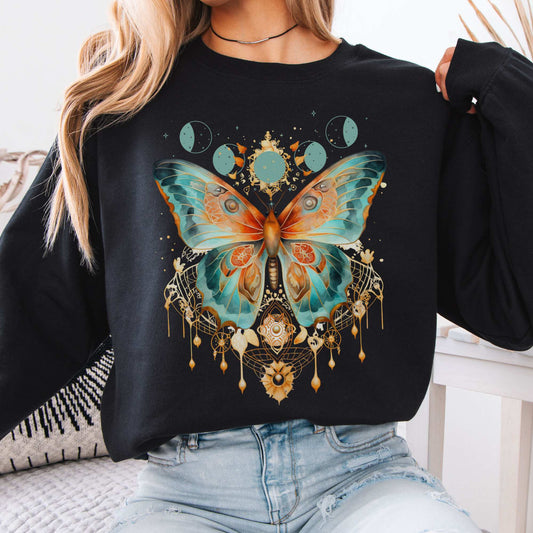 Mystical and Whimsical Butterfly Sweatshirt Black / S Sweatshirt The Mystic Eden Bookish Book Lovers