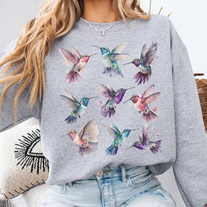 Mystical Hummingbirds Sweatshirt Sport Grey / S Sweatshirt The Mystic Eden Bookish Book Lovers