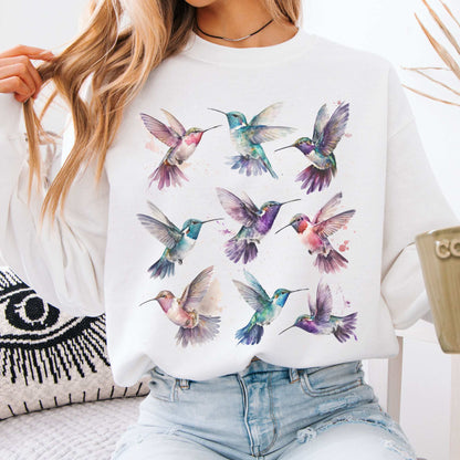 Mystical Hummingbirds Sweatshirt White / S Sweatshirt The Mystic Eden Bookish Book Lovers