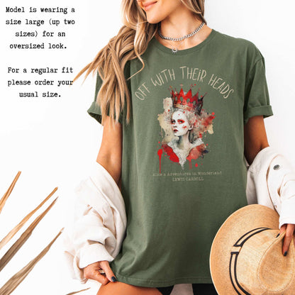 Off With Their Heads - Lewis Caroll's Queen of Hearts T-Shirt The Mystic Eden Bookish Book Lovers