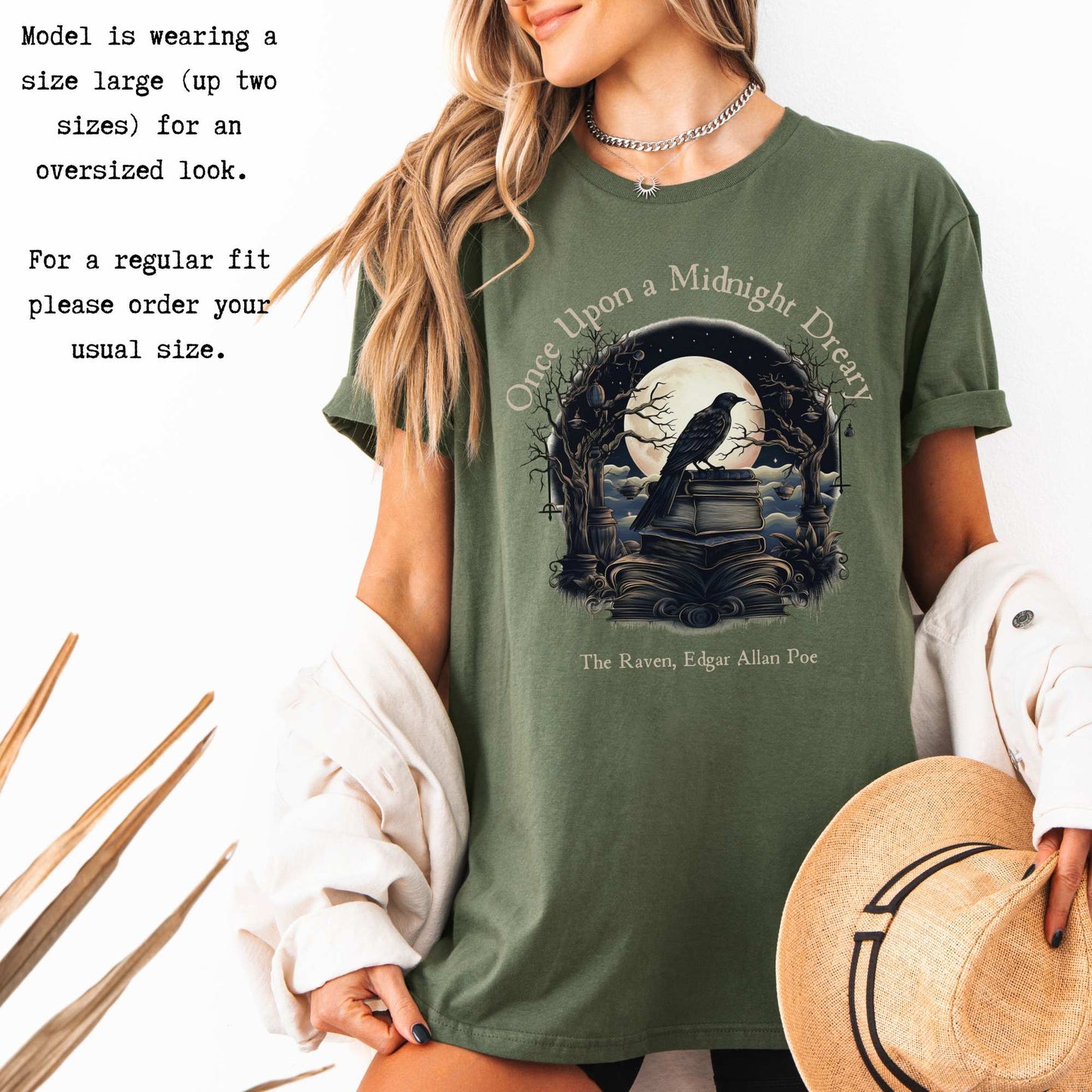 Once Upon a Midnight Dreary Edgar Allan Poe Shirt T-Shirt The Mystic Eden Bookish Book Lovers